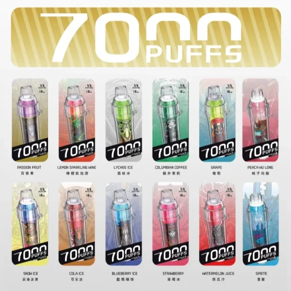 Hebat 喜貝7000口 拋棄式電子菸